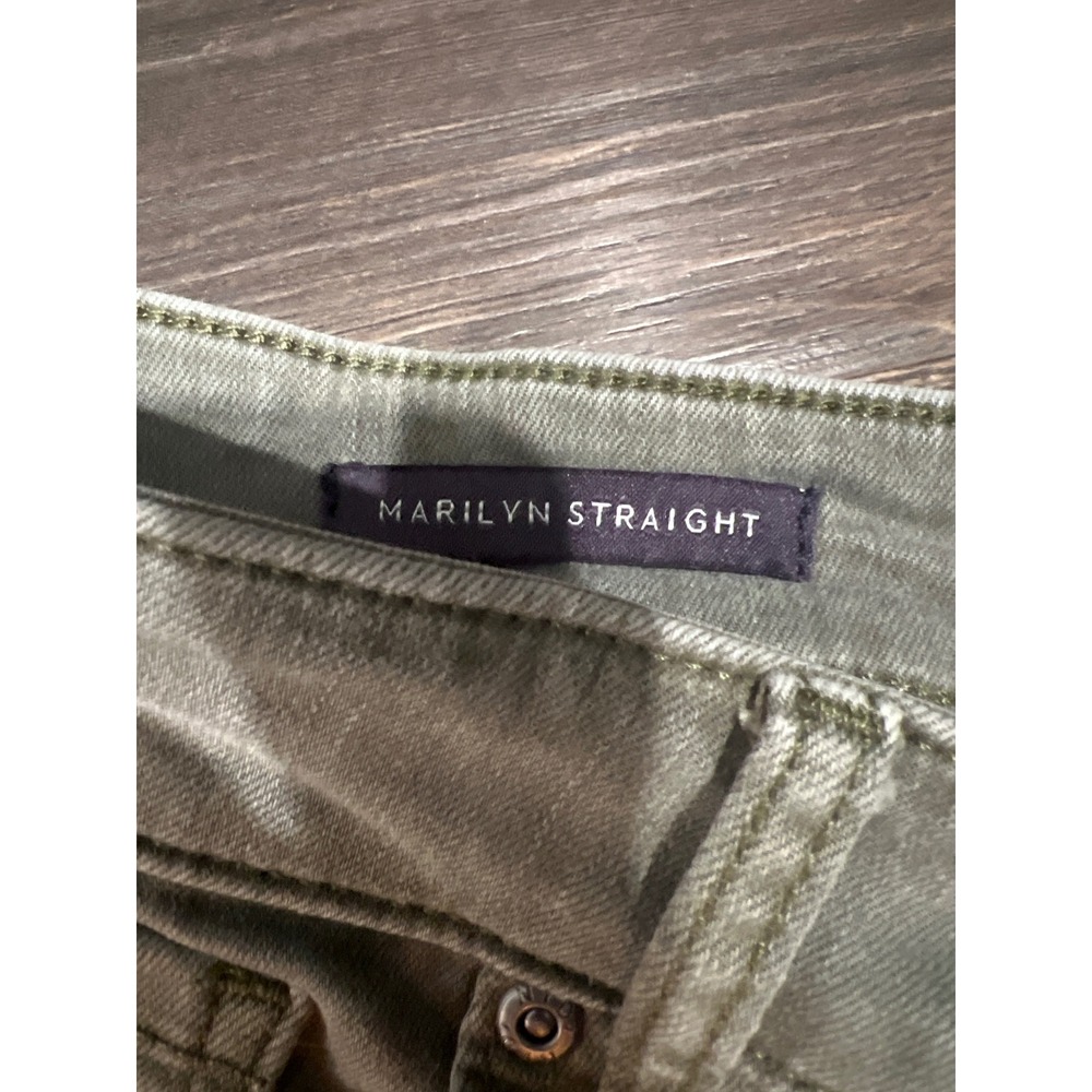 NYDJ Marilyn Straight Leg Pants Olive Green Stretch Cotton Blend Size 10 Womens - Picture 3 of 7